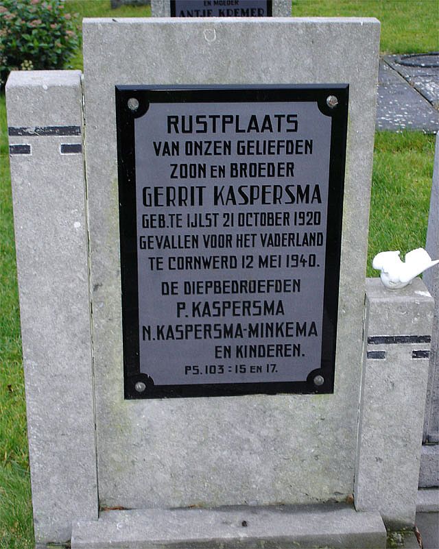 Gerrit Kaspersma gesneuveld